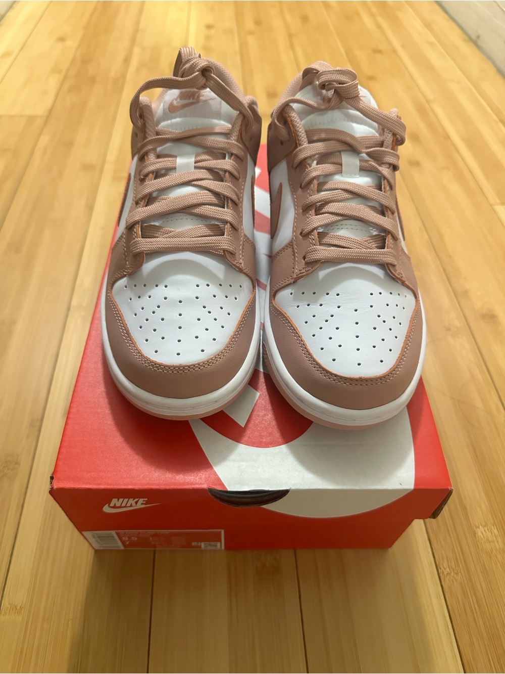 Women’s Nike Dunk Low in White/Rose Whisper